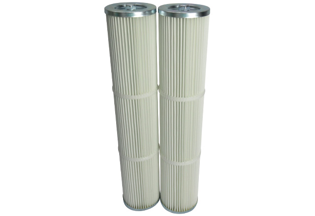 Folded polyester cloth air filter cartridge